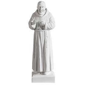 Padre Pio mármore sintético branco 40 cm