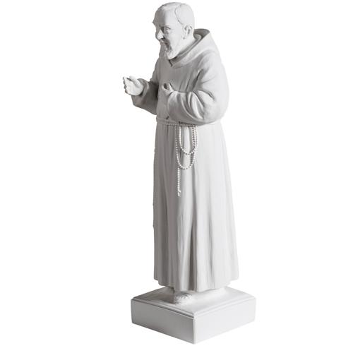 Padre Pio mármore sintético branco 40 cm 4
