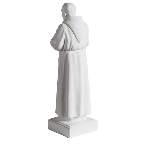 Padre Pio mármore sintético branco 40 cm 5