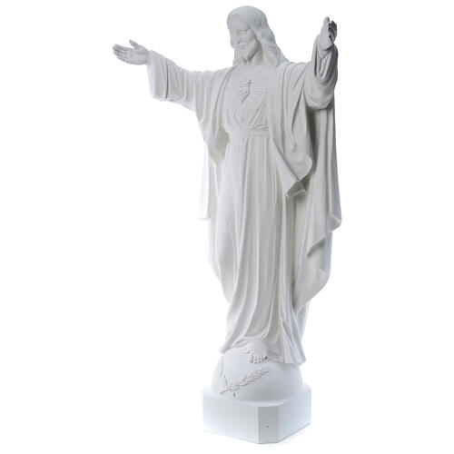 Christ the Redeemer in reconstituted Carrara Marble, 100 cm 3