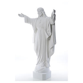 Statues en marbre reconstitué: Christ Rédempteur poudre de marbre 100 cm