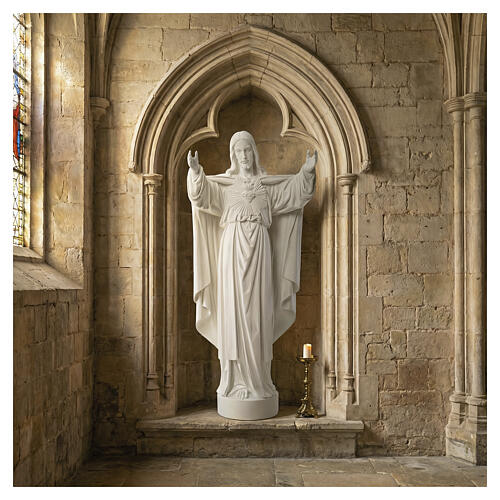 Cristo Redentore polvere di marmo 40-60-80 cm 4