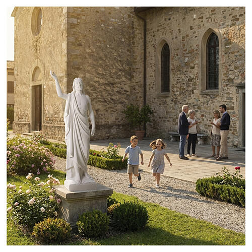 Christ the Redeemer, 90 cm reconstituted Carrara Marble Statue 4