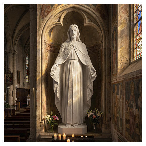 Statue Christ Rédempteur poudre de marbre 110 cm 2