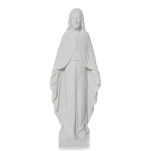 Sagrado Corazón Jesús 36 cm mármol blanco 1