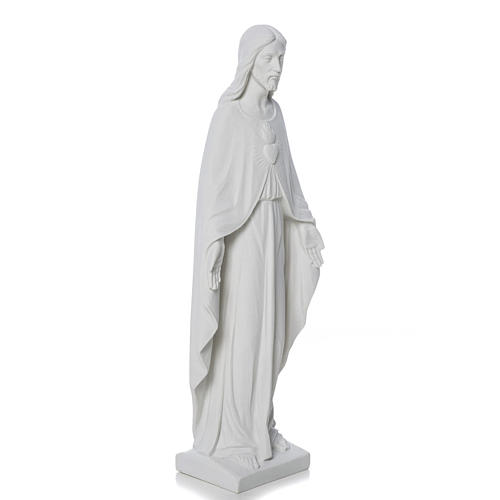 Sagrado Corazón Jesús 36 cm mármol blanco 2