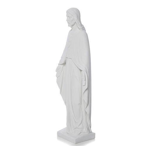 Sagrado Corazón Jesús 36 cm mármol blanco 3