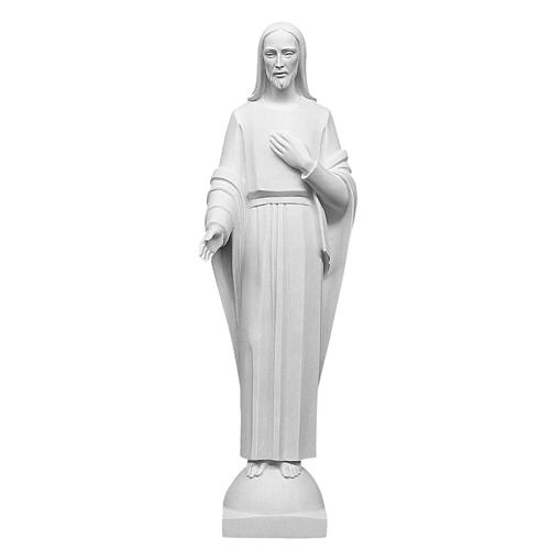 Christ with hand over heart, reconstituted carrara marble statue 60-80 cm 1
