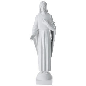 Christ main sur le coeur poudre de marbre blanc 60-80 cm