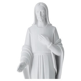 Christ main sur le coeur poudre de marbre blanc 60-80 cm