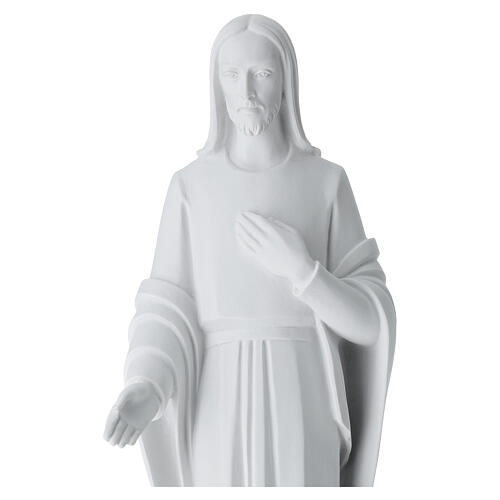 Cristo mano sul cuore marmo bianco 60-80 cm 2