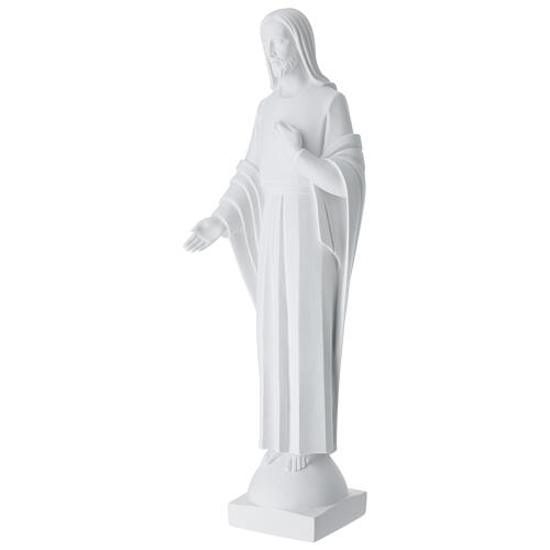 Cristo mano sul cuore marmo bianco 60-80 cm 3