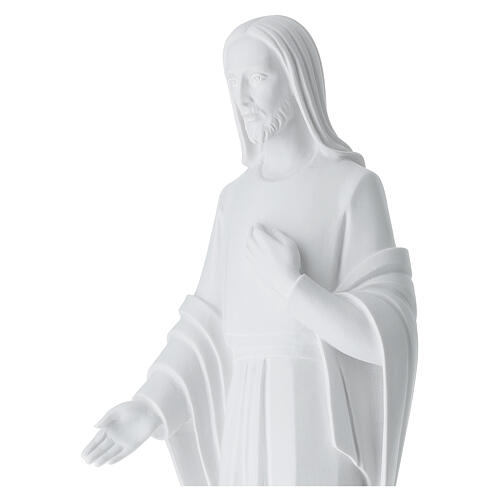 Cristo mano sul cuore marmo bianco 60-80 cm 4