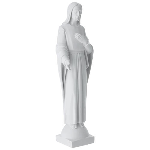 Cristo mano sul cuore marmo bianco 60-80 cm 5