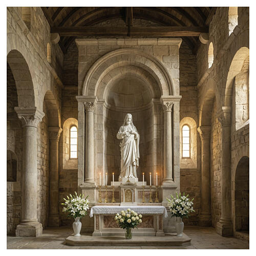 Sagrado Corazón de Jesús 130 cm polvo de mármol 2