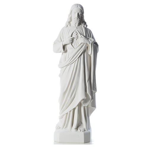 Holy Heart of Jesus, 130 cm Composite Carrara Marble statue 5