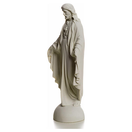 Marmorpulver Statue Heiliges Herz Jesu 25 cm 3