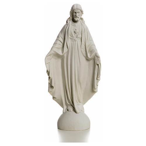Holy Heart of Jesus, Reconstituted Carrara Marble Statue, 25 cm 1