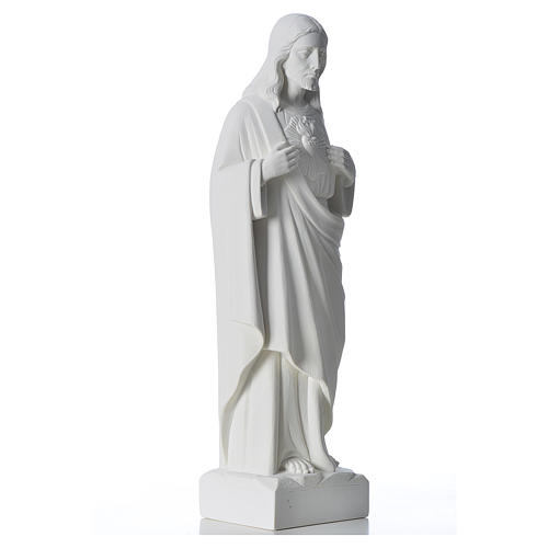 Sacré coeur de Jésus marbre blanc reconstitué 30-40 cm 4