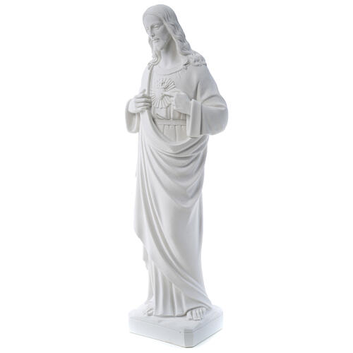 Holy Heart of Jesus -  Reconstituted Carrara Marble Statue 80-100 cm 3
