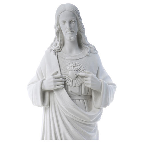Holy Heart of Jesus -  Reconstituted Carrara Marble Statue 80-100 cm 4