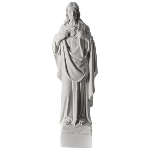 Statue Sacré coeur de Jésus poudre de marbre 70 cm 7