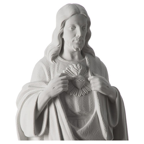 Statue Sacré coeur de Jésus poudre de marbre 70 cm 8