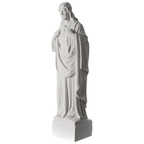 Statue Sacré coeur de Jésus poudre de marbre 70 cm 9