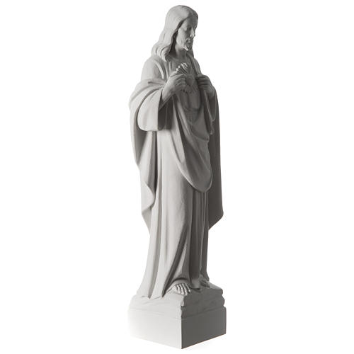 Statue Sacré coeur de Jésus poudre de marbre 70 cm 10