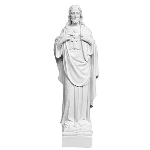 Statue Sacré coeur de Jésus poudre de marbre 70 cm 1