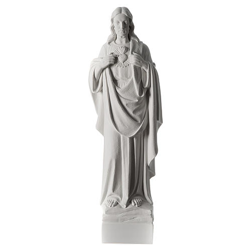 Statue Sacré coeur de Jésus poudre de marbre 70 cm 2