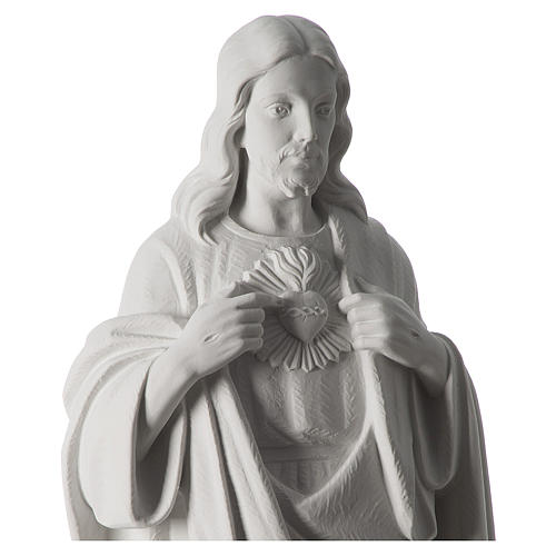 Statue Sacré coeur de Jésus poudre de marbre 70 cm 3