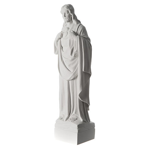 Statue Sacré coeur de Jésus poudre de marbre 70 cm 4