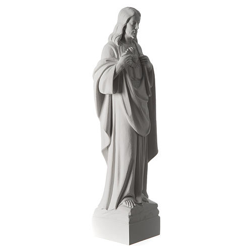 Statue Sacré coeur de Jésus poudre de marbre 70 cm 5