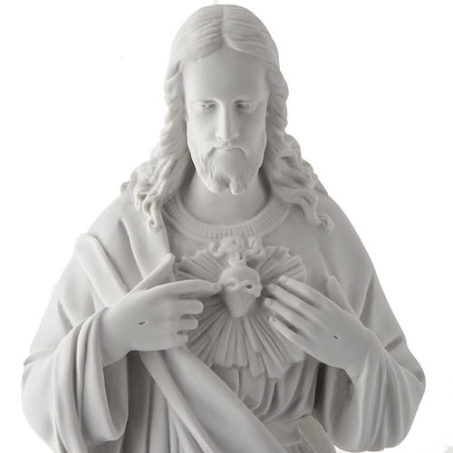 Holy Heart of Jesus, 50 cm Reconstituted Carrara Marble Statue 2