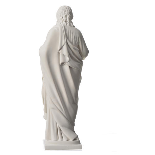 Holy Heart of Jesus in Reconstituted Carrara Marble, 50 cm 8