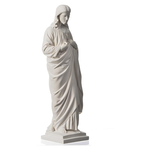 Holy Heart of Jesus in Reconstituted Carrara Marble, 50 cm 6