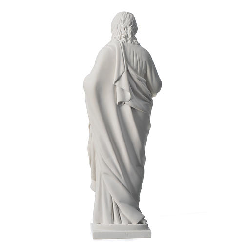 Holy Heart of Jesus in Reconstituted Carrara Marble, 50 cm 4