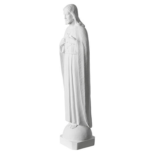 Sacro Cuore 75 cm polvere di marmo bianco 5
