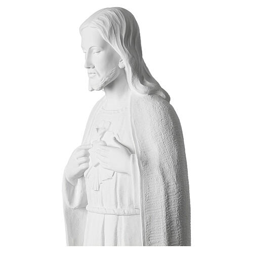 Sacro Cuore 75 cm polvere di marmo bianco 6