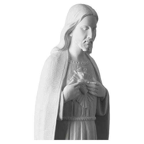 Sacro Cuore 75 cm polvere di marmo bianco 7