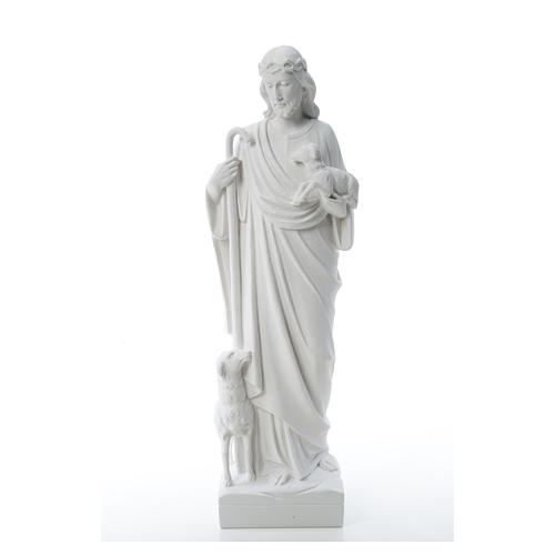 Guter Hirte mit Schafen Statue Marmorguss 60-80 cm 5