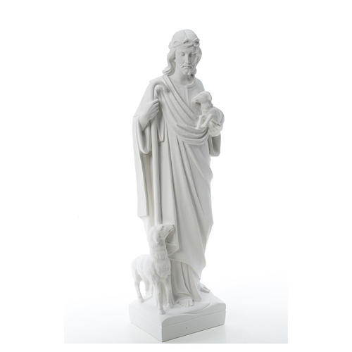 Guter Hirte mit Schafen Statue Marmorguss 60-80 cm 8
