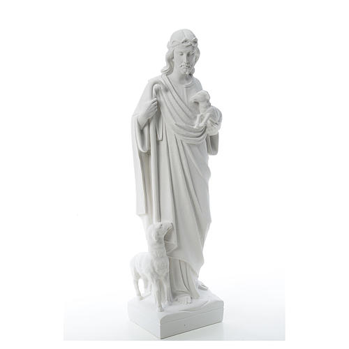 Guter Hirte mit Schafen Statue Marmorguss 60-80 cm 4