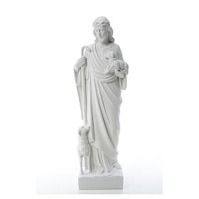 Good Shepherd with sheep, statue in reconstituted marble 60-80 cm