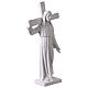 Christus mit dem Kreuz Statue Marmorguss 90 cm s5