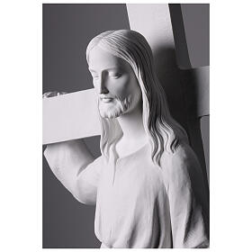 Cristo con la cruz,  90 cm mármol sintético