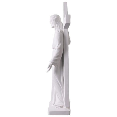 Cristo porta la croce 90 cm marmo bianco 10