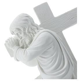 Cristo carrega a cruz 40 cm mármore