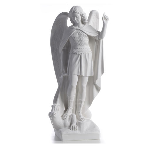 Statua di San Michele Arcangelo in resina-polvere di marmo, 35cm